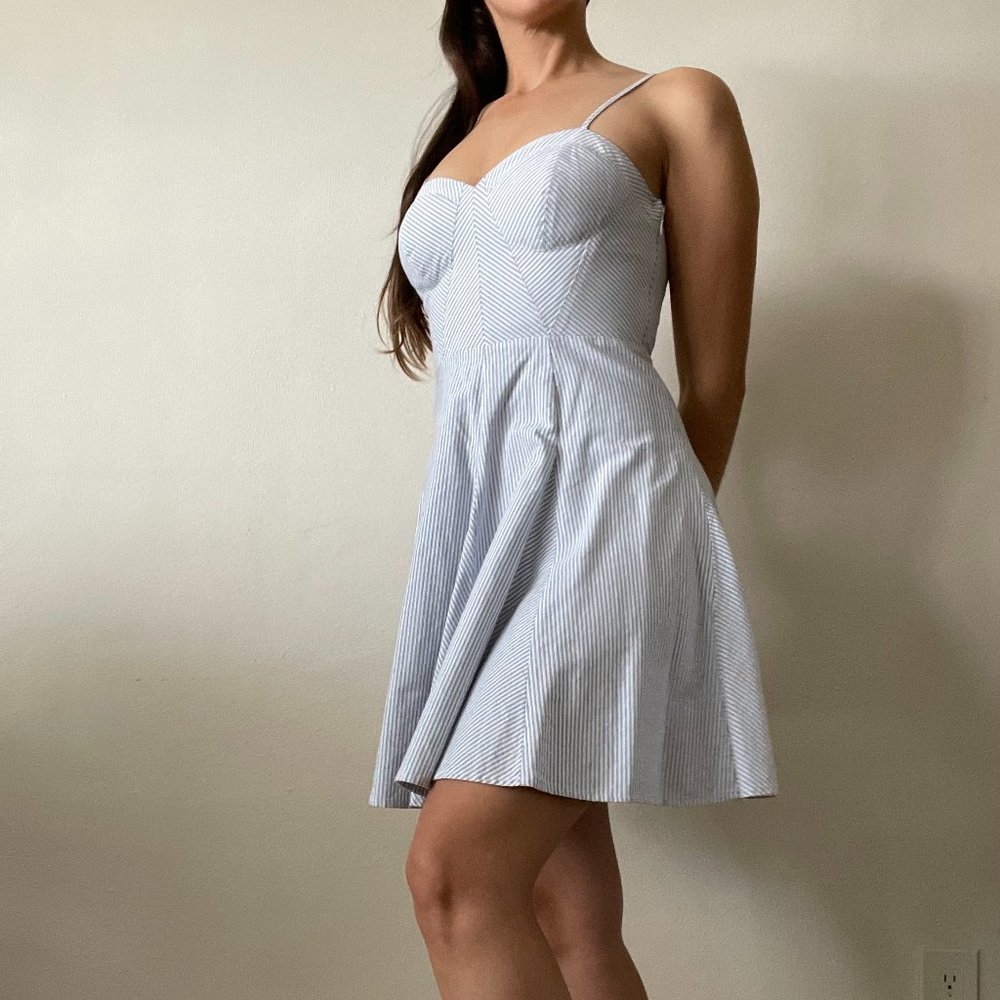 Lauren Conrad Blue/White Striped Mini Dress Sz 4
